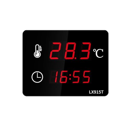 Badethermometer LED-Großbild-Wandmontage Badezimmer Schwimmbad Schweiß Dampf Kühllager Aquakultur Wasserdichte Sonde(LX915T-A) von SXYGYWA