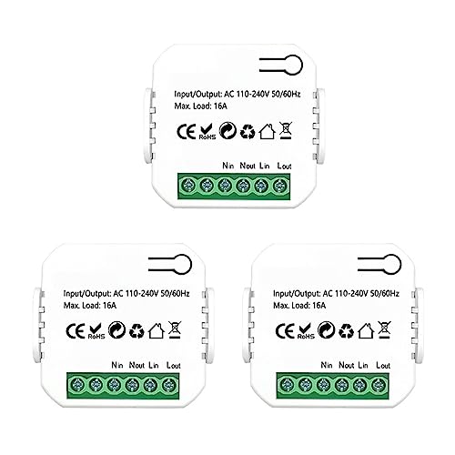 Energie Monitor Tuya Smart ZigBee Steckdosenschaltermodul KWh-Zähler Energiemonitor Timer 16A Überlastschutz(3 pieces) von SXYGYWA