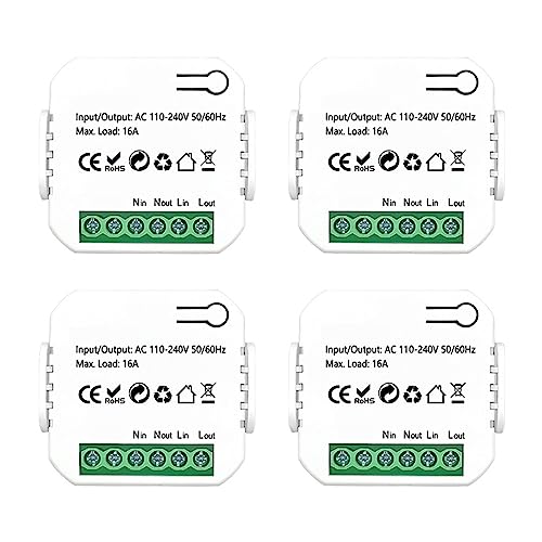 Energie Monitor Tuya Smart ZigBee Steckdosenschaltermodul KWh-Zähler Energiemonitor Timer 16A Überlastschutz(4 pieces) von SXYGYWA