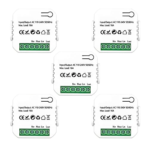 Energie Monitor Tuya Smart ZigBee Steckdosenschaltermodul KWh-Zähler Energiemonitor Timer 16A Überlastschutz(5 pieces) von SXYGYWA