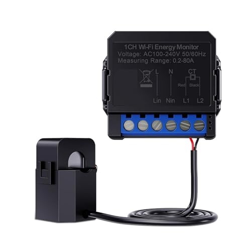 Energie Monitor Tuya WiFi Energiezähler 80A Stromwandlerklemme KWh Stromleistungsmonitor von SXYGYWA