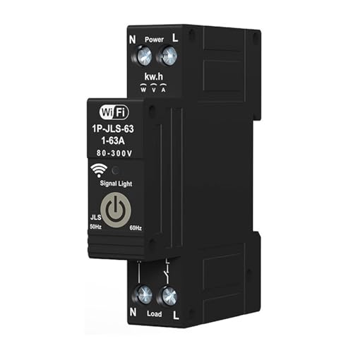 Energie Monitor Tuya WiFi Intelligenter Leistungsschalter 1P 63A DIN-Schiene Bidirektionale Messung Energiezähler 3 Timing-Modi Sicherheitsschutz von SXYGYWA
