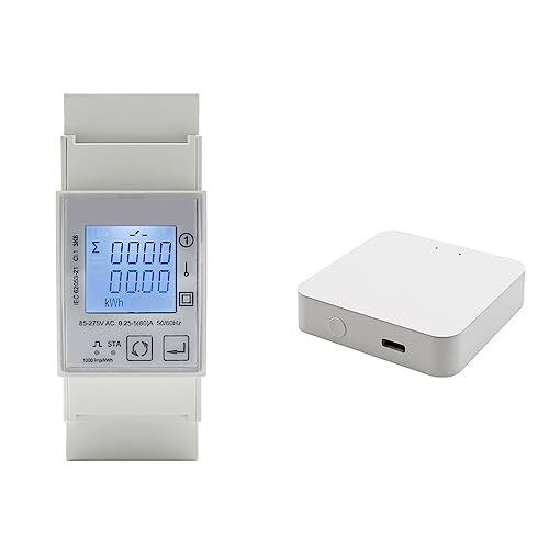 Energie Monitor Tuya Wifi Zigbee 80A Smart Einphasig Zwei-wege Bidirektionale Energie Meter Timer Stromverbrauch Monitor KWh(With Hub) von SXYGYWA