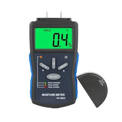 Feuchtigkeitsmesser Digitales Holz-/Baufeuchtemessgerät 6-42 % Tester Hygrometer Holzfeuchtigkeitsmessgerät von SXYGYWA