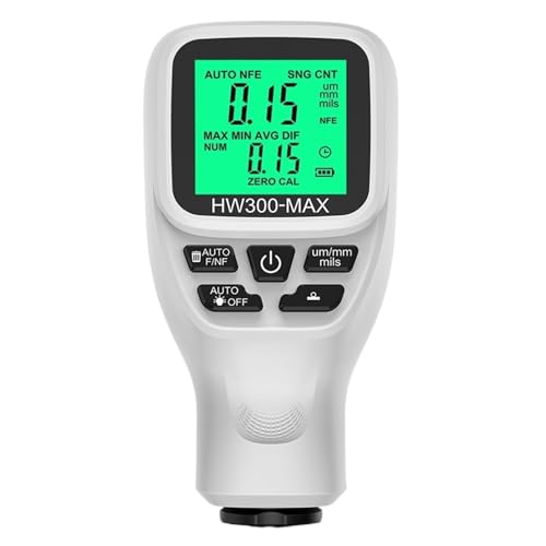 HW-300MAX Autolackdickenmessgerät 0-2000UM Fe & NFe Beschichtungsdickenmessgerät Autolackfilm Manuelles Automatisches Dickenmessgerät(HW300-MAX Black) von SXYGYWA