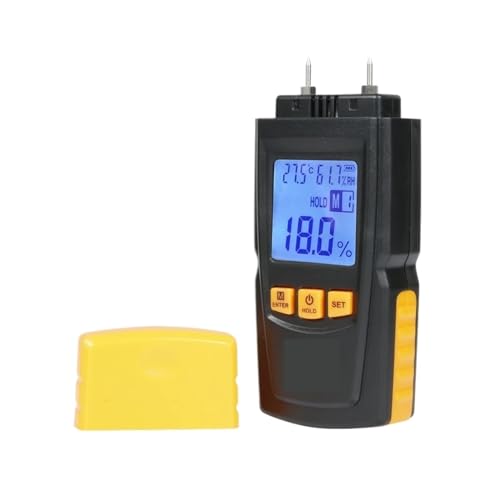 Holzfeuchtemessgerät, 2-polig, Feuchtigkeitstester, Holzfeuchtigkeitsdetektor, Hygrometer, Bereich 0–70 %, Digitales LCD-Display von SXYGYWA