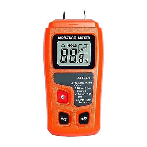 Holzfeuchtemessgerät, Holzfeuchtigkeitstester, Hygrometer, Holzfeuchtigkeitsdetektor, Baumdichte, digitaler Tester(MT10 No Backlight) von SXYGYWA