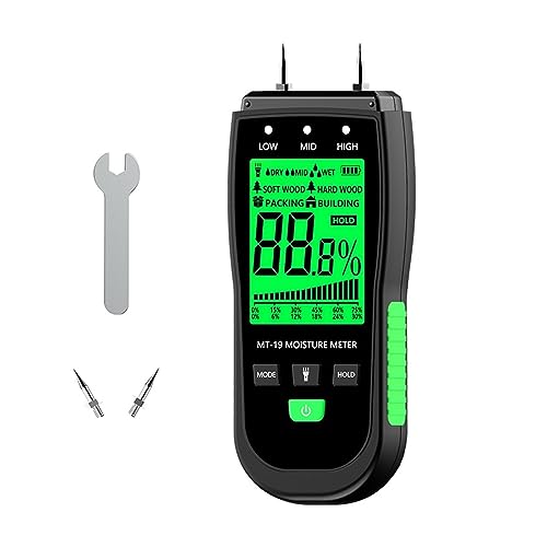 Holzfeuchtemessgerät, Holzfeuchtigkeitstester, Hygrometer, Holzfeuchtigkeitsdetektor, Baumdichte, digitaler Tester(MT19 Replace Probe) von SXYGYWA