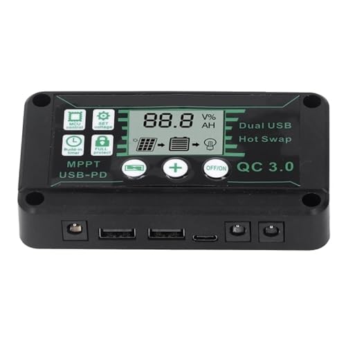 MPPT Solar Laderegler 10A 20A 60A 80A 100A 12V/24V Mit Dual USB Wasserdicht Auto Display Solar Panel Regler Controller Breite Kompatibilität(30A) von SXYGYWA