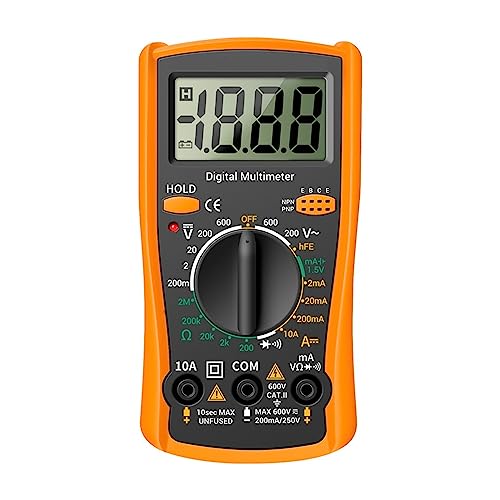 Multi Tester 2000 Zählt Smart Multimeter Tragbare AC DC Tester Volt Voltmeter Amperemeter Ohm Spannung Strom Widerstand Frequenz Meter(Orange) von SXYGYWA