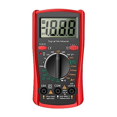 Multi Tester 2000 Zählt Smart Multimeter Tragbare AC DC Tester Volt Voltmeter Amperemeter Ohm Spannung Strom Widerstand Frequenz Meter(Red) von SXYGYWA