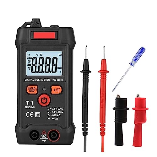 Multi Tester 600 V Digitalmultimeter 4000 Zählt Ture RMS AC DC NCV Smart Multimetro Tester Ohm Spannungsmesser Widerstand(T1-C) von SXYGYWA