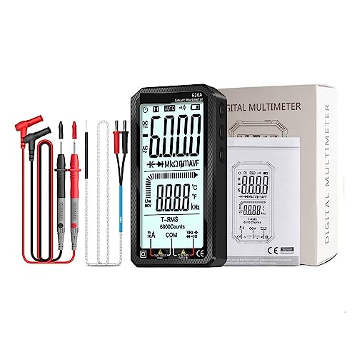 Multi Tester Digitales Smart-Multimeter, Transistor-Tester, 6000 Zählungen, True RMS, Automatisches Elektrisches Kapazitätsmessgerät, Temperaturwiderstand(620A Without sheath) von SXYGYWA