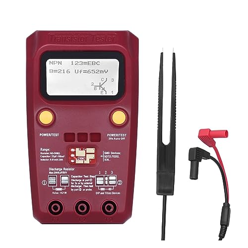 Multi Tester Mehrzweck-Transistor-ESR/SMD-Tester, Intelligenter Dioden-Trioden-Kapazitätswiderstandsmesser, LCD-Messgerät, MOS/PNP/NPN-Test(ESR02PRO-Test clip-01) von SXYGYWA
