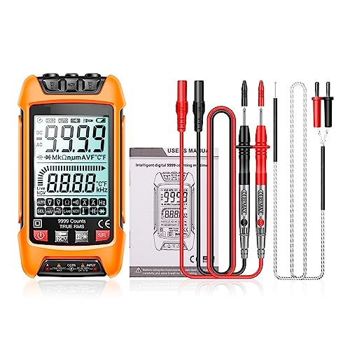 Multi Tester Smart Digital Multimeter 6000 Zählt True RMS Auto Elektrische Kapazität Meter Temperatur Widerstand Transistor Tester(202 orange) von SXYGYWA