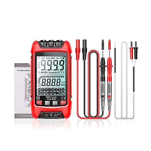 Multi Tester Smart Digital Multimeter 6000 Zählt True RMS Auto Elektrische Kapazität Meter Temperatur Widerstand Transistor Tester(202 red) von SXYGYWA