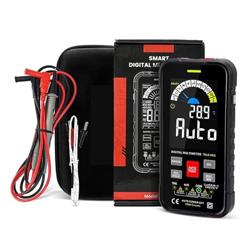 Multi Tester Smart Multimeter 9999 Zählt TRUE RMS Digital Smart Auto Range 1000V 10A Tester Meter Ohm Kapazität REL True RMS AC DC DMM(Black) von SXYGYWA