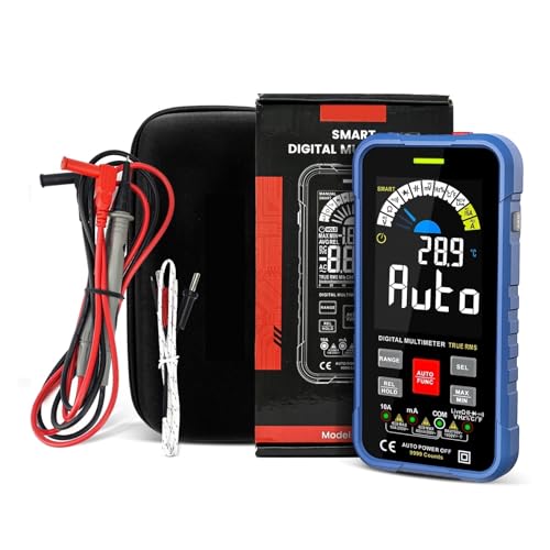 Multi Tester Smart Multimeter 9999 Zählt TRUE RMS Digital Smart Auto Range 1000V 10A Tester Meter Ohm Kapazität REL True RMS AC DC DMM(Blue) von SXYGYWA