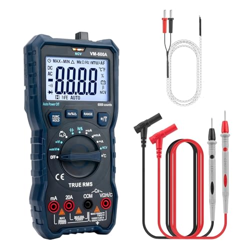 Multi Tester TRMS Großes Automatisches Digitalmultimeter Mit Automatischer Reichweite, Misst Schnell Und Genau Multimetro 1000 V 20 A AC DC Ohm Hz NCV Live-Spannungsmesser von SXYGYWA