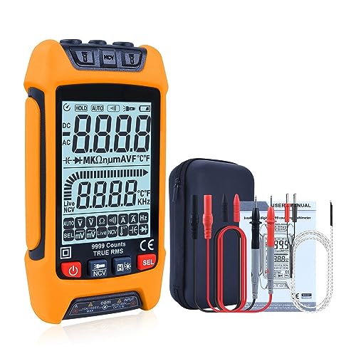 Multi Tester Tester AC/DC Voltmeter Ohm Digital Multimeter 9999 Zählt Automatischer Bereich TRMS Widerstand Kapazität Temperatur Tester(V2-O with EVA) von SXYGYWA