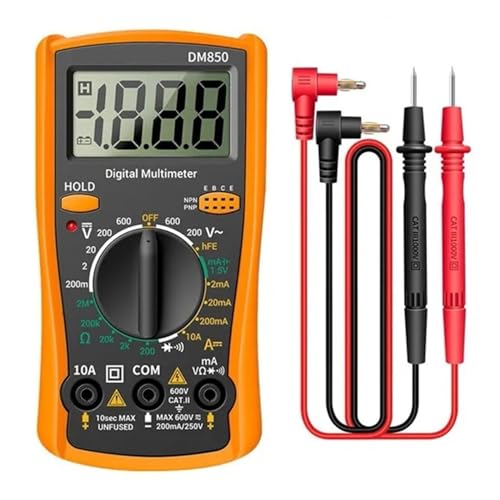 Multi Tester Tragbare LCD Digital Multimeter AC/DC Spannung Diode Tester Strom Widerstand Meter Amperemeter Multitester Mit Test Sonde(Orange) von SXYGYWA