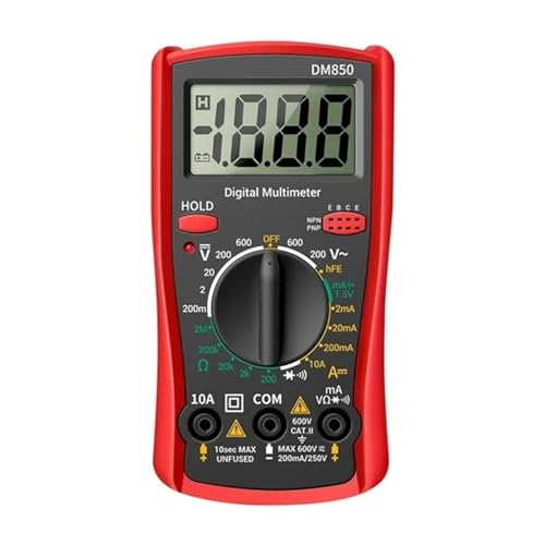 Multi Tester Tragbare LCD Digital Multimeter AC/DC Spannung Diode Tester Strom Widerstand Meter Amperemeter Multitester Mit Test Sonde(Red) von SXYGYWA