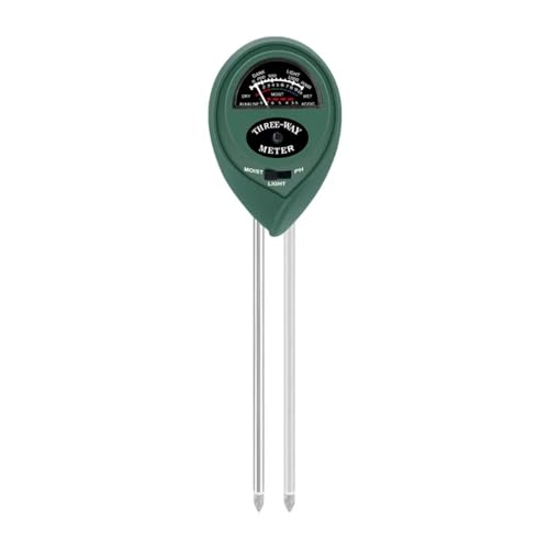 SXYGYWA Bodenfeuchtemessgerät 3 In1 Boden Wasser Feuchtigkeit PH Meter Säure Feuchtigkeit Sonnenlicht Licht PH Test Garten Pflanzen Blumen Feucht Tester Test Instrument(Dark Green) von SXYGYWA
