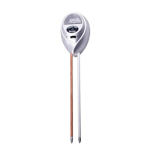 SXYGYWA Bodenfeuchtemessgerät 3 In1 Boden Wasser Feuchtigkeit PH Meter Säure Feuchtigkeit Sonnenlicht Licht PH Test Garten Pflanzen Blumen Feucht Tester Test Instrument(Silvery) von SXYGYWA