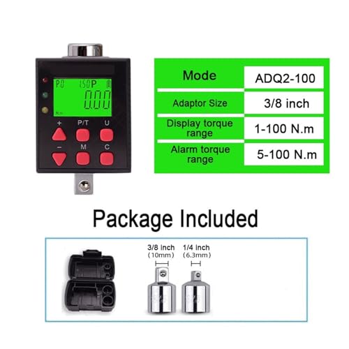 SXYGYWA Digitaler Drehmomentmesser, Einstellbarer Drehmomentmesser-Adapter, Elektronischer Drehmoment-Ratschenschlüssel Präzision Genauigkeit(Torque1-100N.m) von SXYGYWA