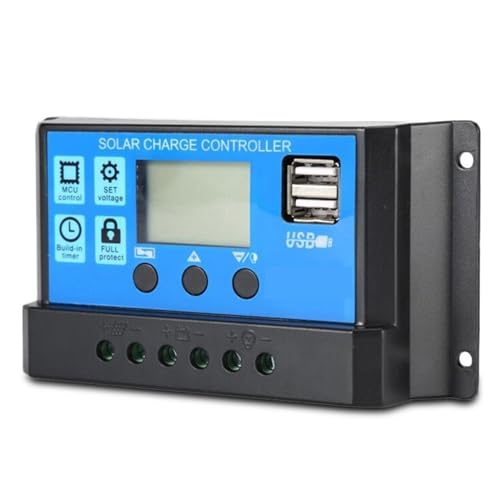 Solar Ladegerät Controller 60A 50A 40A 30A 20A 10A 12V 24V Batterie Ladegerät LCD Dual USB Solar Panel Regler For Max 50V PV Eingang Breite Kompatibilität(10A) von SXYGYWA