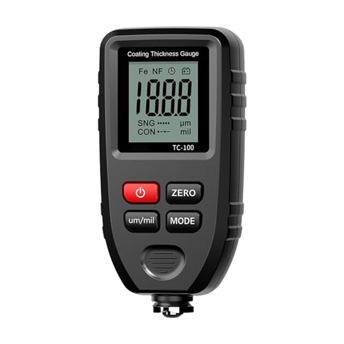 TC100 Beschichtungsdickenmessgerät 0,1 Mikron/0–1300 Autolack-Filmdickenmessgerät Zur Messung Von FE/NFE-Handlackierungswerkzeug(Black) von SXYGYWA