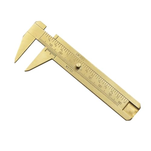 Tragbarer Schiebe-Messschieber, 0–80 Mm, Retro-Messschieber, Messing-Lineal, Lineal, Schiebelehre, Messing-Messschieber Präzisionsmessung(Double Scale) von SXYGYWA