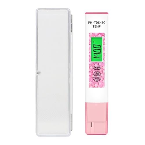 Wassertester 4-in-1-Digital-PH-Meter PH TDS EC TEMP-Tester Mit Hintergrundbeleuchtung, Wasserqualitätstester For Pools, Trinkwasser, Aquarien(Pink) von SXYGYWA
