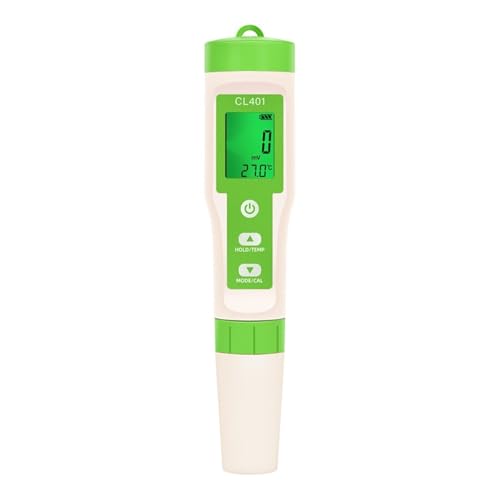 Wassertester 4-in-1-Wasserqualitätstester, Automatische Kalibrierung, CL/ORP/H2/TEMP-Testmeter, Pool-Restchlortester For Aquarien, Schwimmbäder von SXYGYWA