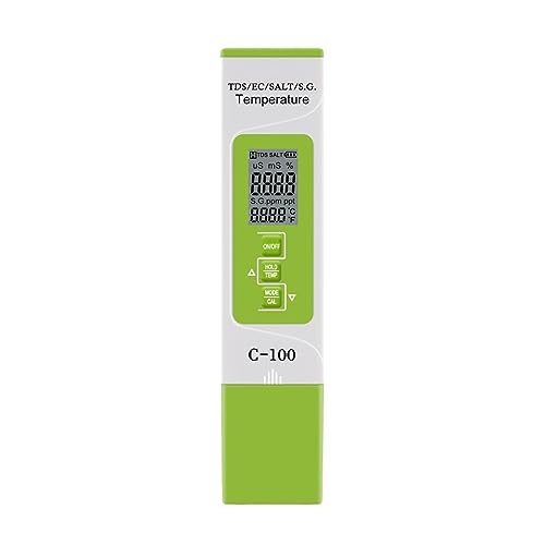 Wassertester 5 In 1 TDS/EC/Salzgehalt/SG/Temperatur Salz Meter Digital Meer Wasser Qualität Tester For Schwimmbäder Trinkwasser Aquarium(No Backlight) von SXYGYWA