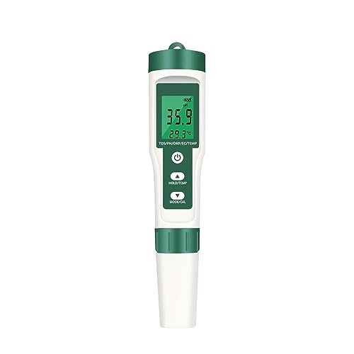 Wassertester 5-in-1-Digital-PH-Messgerät, TDS/EC/ORP/Temperaturmessgerät, Tragbarer Wasserqualitätsmonitor-Tester For Pools, Trinkwasser, Aquarien(Without backlight) von SXYGYWA