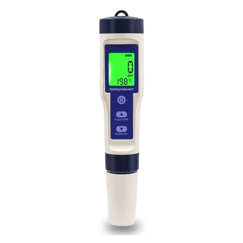 Wassertester 5in1 Wasserqualitätstester TDS Temp EC PH Salzgehalt Meter LCD Display Aquarium Trinkwasser Qualität Monitor Hydrokultur Tester von SXYGYWA