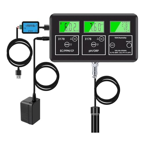 Wassertester 7-in-1-Wasserqualitätstester, Multifunktions-EC/TDS/CF/pH/ORP/Feuchtigkeit/TEMP-Messgerät Mit RS485-zu-USB-24-Stunden-Online-Monitor von SXYGYWA