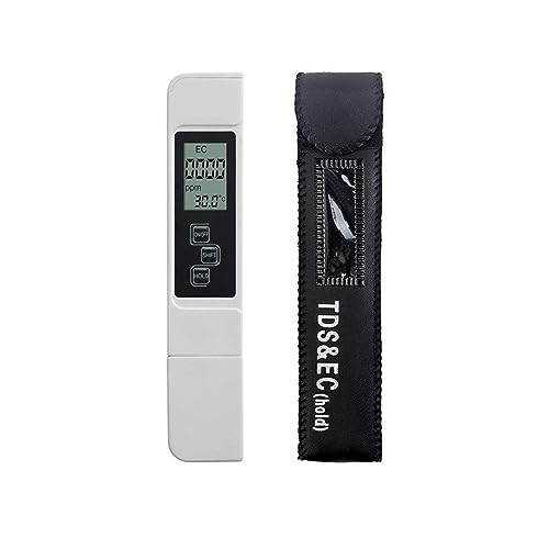 Wassertester Digitaler Wasserqualitätstester TDS EC Meter Bereich 0-9990 Multifunktionales Wasserreinheitstemperaturmessgerät TEMP PPM Tester Tools(White) von SXYGYWA