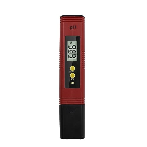 Wassertester Digitales LCD-PH-Messgerät Mit Prüfstift, Genauigkeit 0,1, Aquarium-Pool-Wasserkalibrierung(Red no box) von SXYGYWA