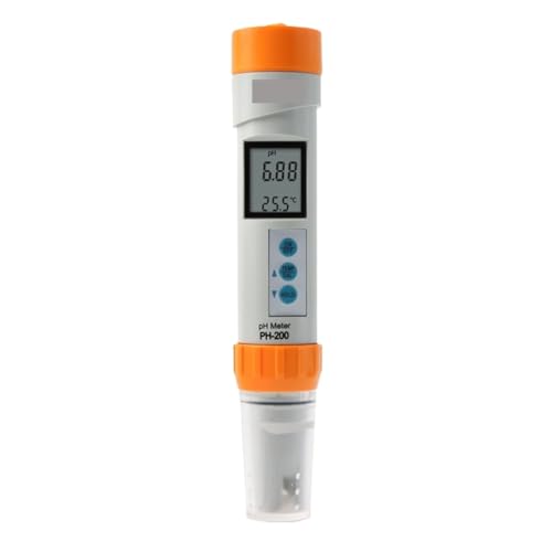 Wassertester Digitales PH-200 PH-Messgerät, Professioneller PH-Tester For Aquarien, Schwimmbäder, Säuregehalt 0–14 PH, Wasserqualitätsdetektor, Monitor ATC von SXYGYWA