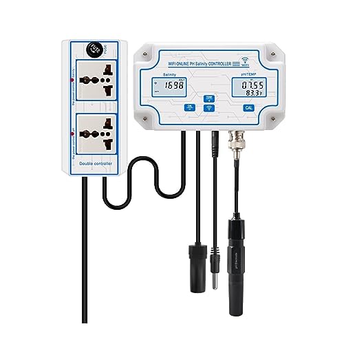 Wassertester WiFi Datenlogger Temp PH Salzgehalt Meter Online Controller Meerwasser Salzwasser Tester Smart Remote Monitor For Aquarien Aquarium von SXYGYWA
