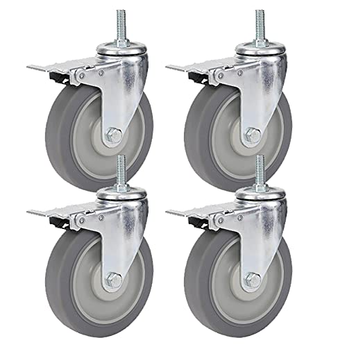 3-Zoll-Lenkrollen für Möbel, M12-Lenkrollen, Hochleistungs-Schaftrollen mit Bremse, geräuschlose Gummirolle, 4er-Set 3-Zoll-Lenkrollen für Möbel, M12-Lenkrollen, Hochleistungs-Schaftrollen mit Bremse, geräuschlose Gummirolle, 4er-Set von SXYKXYDL
