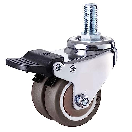 4 Teile/Satz 2 Zoll Hochleistungs-Lenkrollen mit Lenkstange aus Gummi M12 x 25 mm Feststellrollen Ersatzrollen für Möbel (Farbe: Set 3) von SXYKXYDL