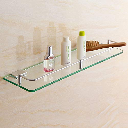 Badezimmer-Glasregal, Aluminium-Toilettenregale, einzelne Bodenregale, extra dickes gehärtetes Glas, rechteckiger Kosmetik-Aufbewahrungshalter, an der Wand montierter Spiegel, Frontregal, Aufbewahru Badezimmer-Glasregal, Aluminium-Toilettenregale, einzelne Bodenregale, extra dickes gehärtetes Glas, rechteckiger Kosmetik-Aufbewahrungshalter, an der Wand montierter Spiegel, Frontregal, Aufbewahru von SXYKXYDL