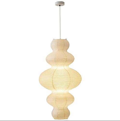 Japanischer Stil Vintage Hängelampe Papier Wohnzimmerlampe Minimalismus Pendelleuchte Esszimmerlampe Schlafzimmer Pendellampe Kronleuchter für Loft E27 Ø45*83cm von SXYSXYSXY