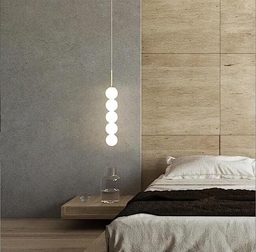 LED Moderne Pendelleuchte Glas Schlafzimmer Pendellampe Nachttisch Minimalismus Dekorativ Hängelampe 4500K Kücheninsel Kronleuchter für Loft 8 * 50CM von SXYSXYSXY