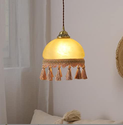 SXYSXYSXY Französisch Vintage Pendelleuchte Esszimmerlampe Modern Design Pendellampe Minimalismus Kronleuchte Flur Küche Schlafzimmer Nachttisch Beleuchtung Deckenleuchte 20 * 27cm von SXYSXYSXY