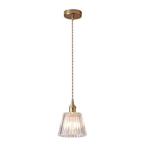 SXYSXYSXY Hängelampe Nordisch Glas Klein Pendelleuchte Schlafzimmer Nachttisch Pendellampe Modern Design 1-Flammig E27 Kronleuchte Flur Esszimmer Küche Retro Deckenleuchte 15 * 17cm von SXYSXYSXY