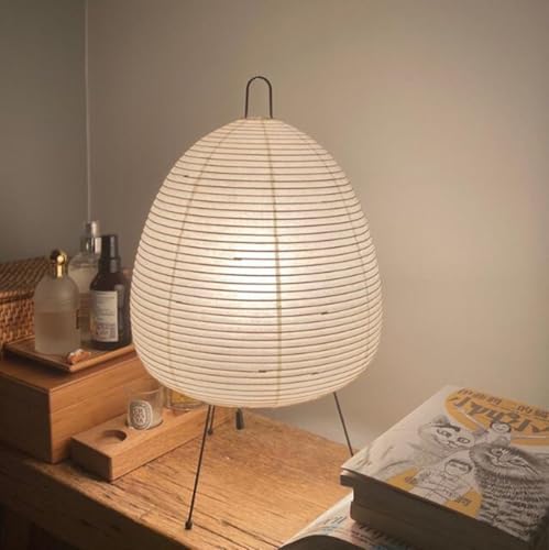 SXYSXYSXY Japanischer Stil Tischlampe Retro Reispapier Lampe Schlafzimmer Nachttischlampe Tischlampe Minimalismus Modern Dekoration Nachtlicht für Hotel Kinder Wohnzimmer E27,Weiß von SXYSXYSXY